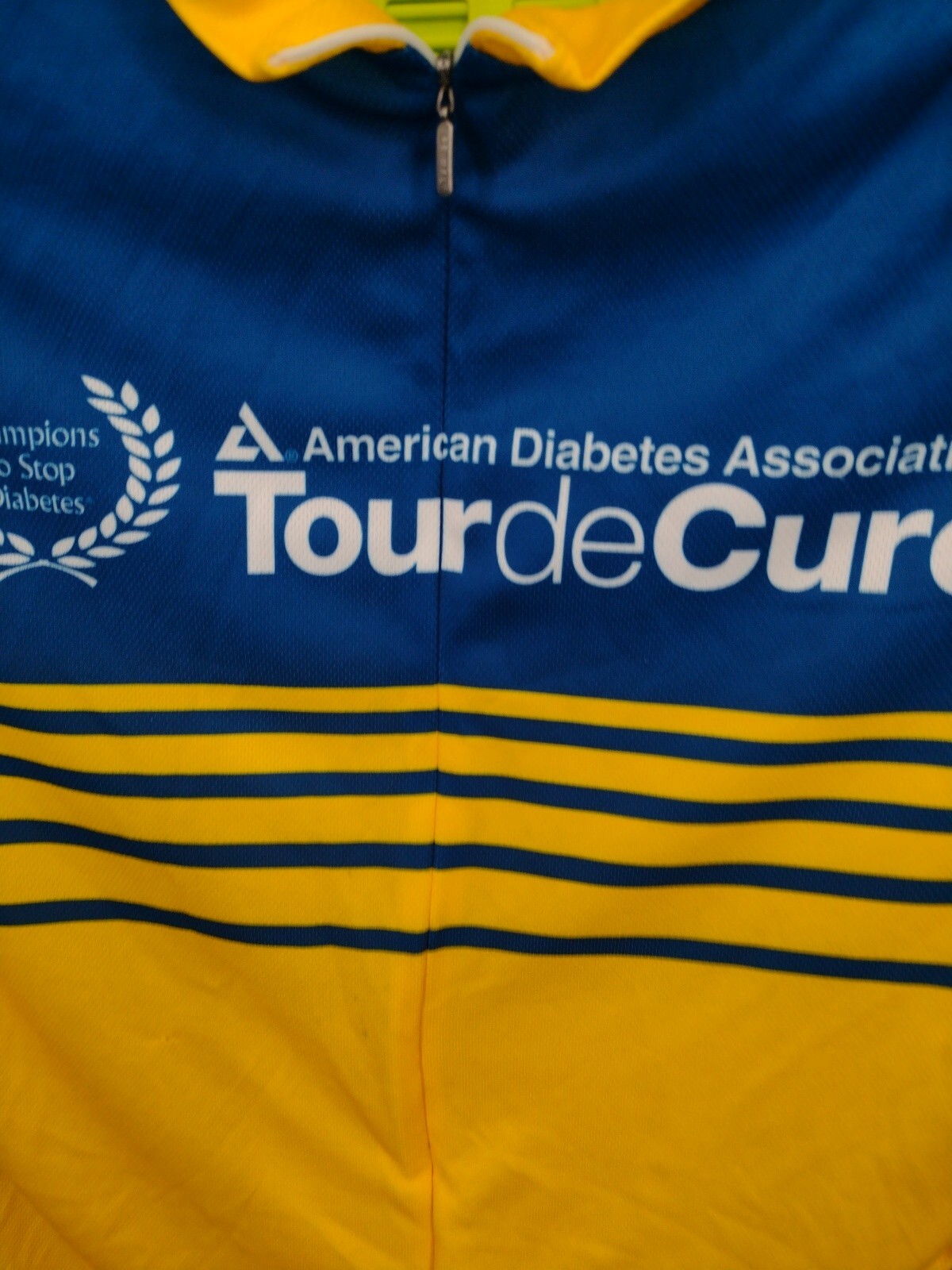 Primal Cycling Jersey 2XL Yellow Blue Bicycle Champion Diabetes Graphic AOP Mens