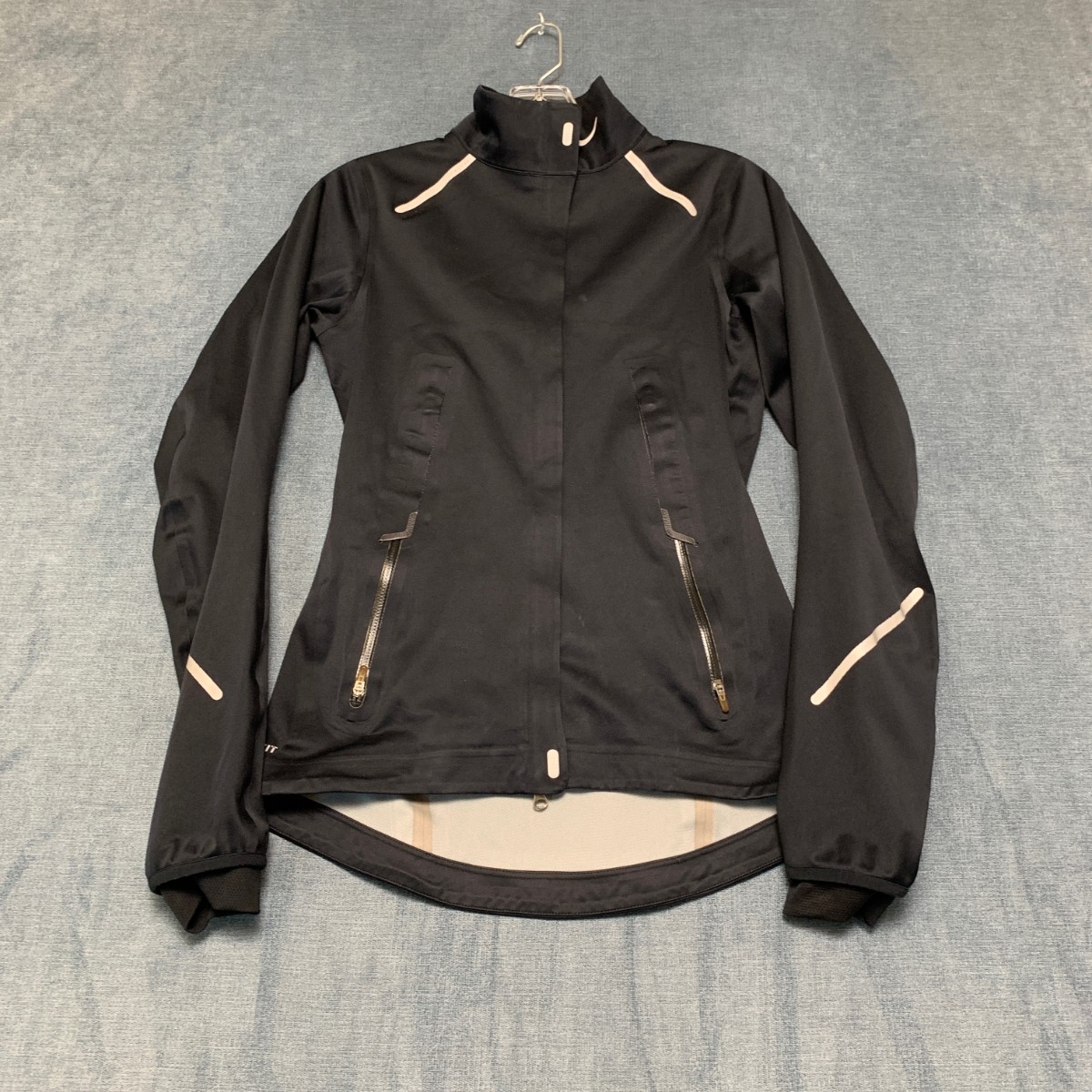 Nike Storm Fit Cycle Jersey Womens XS Black Full Zip Logo Mesh Lined Air Vented