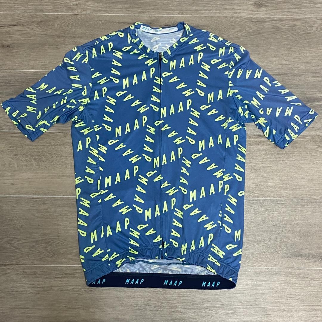 MAAP Team Fit Medium Blue and Yellow Cycling Jersey M SIZE PRE-OWNED