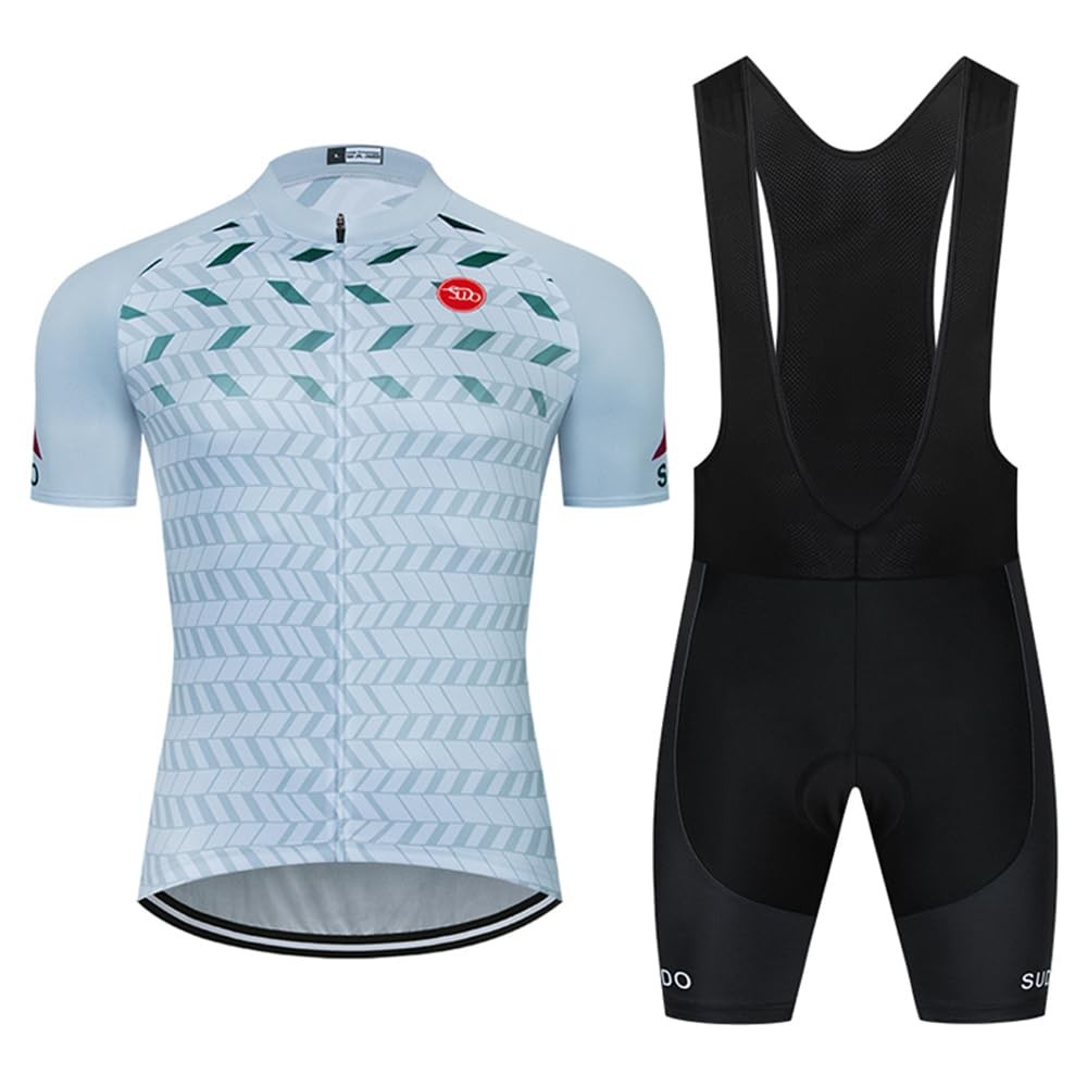 SUDU SUDO Men’s Cycling Jersey Set Road Bike Shirts Short Sleeve Breathable C…