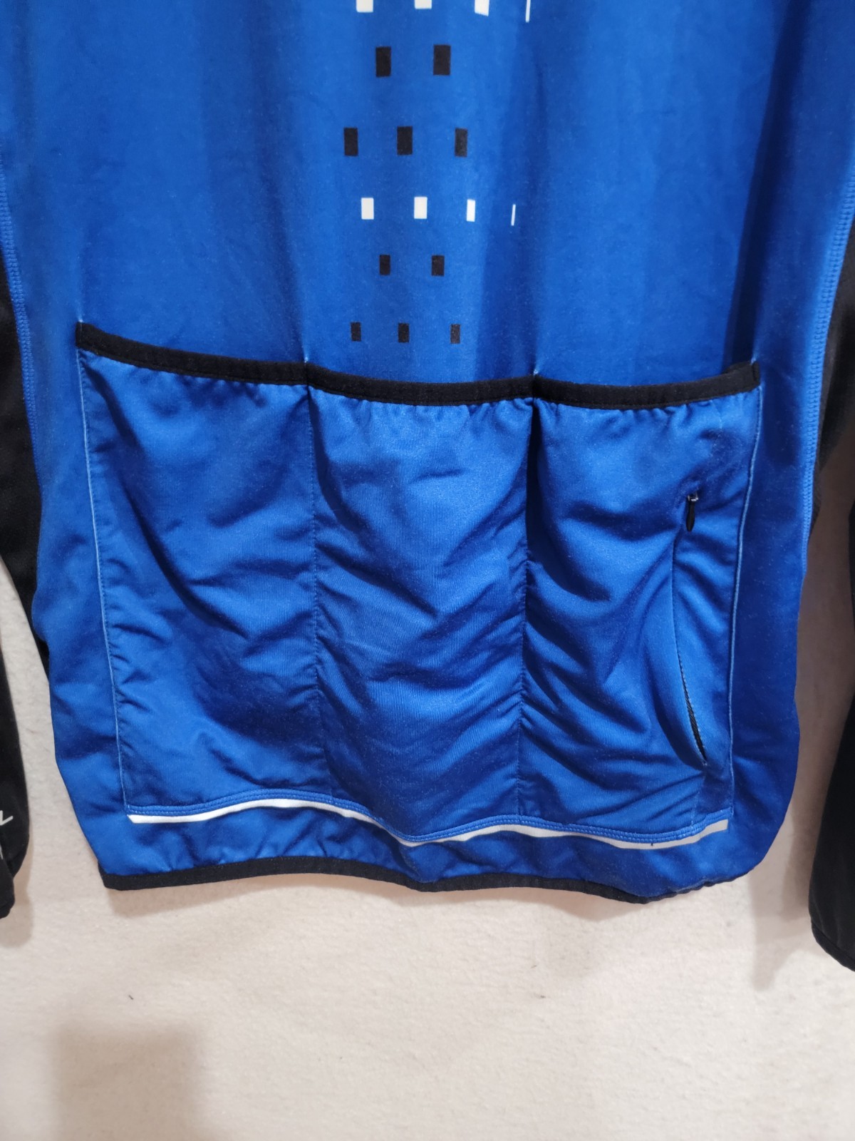 TRAYL Cycling Jersey XL Blue Black Full Zip Long Sleeve MTB Road Bike Graphic