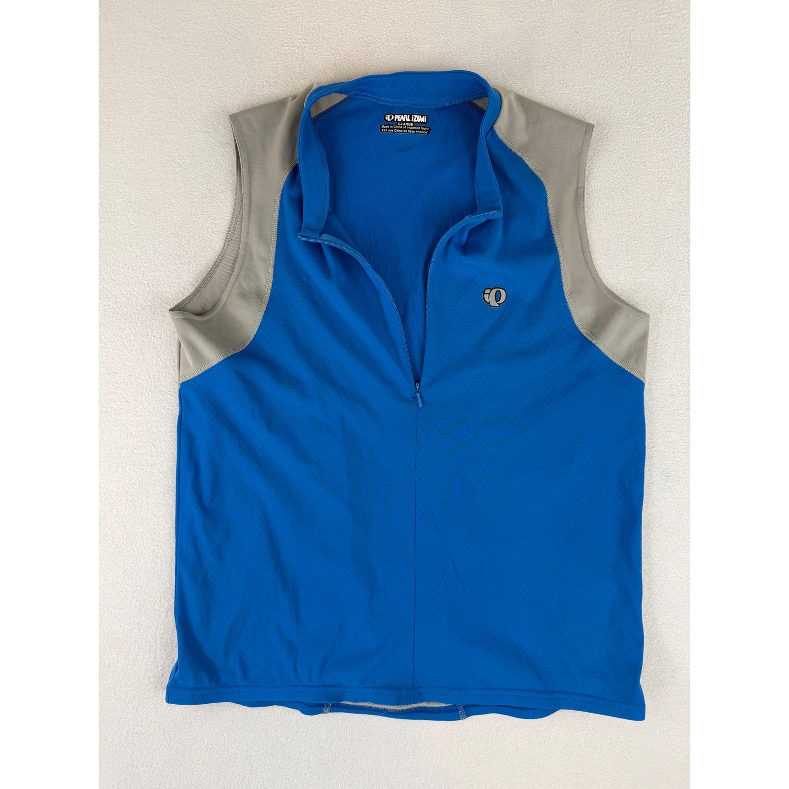 Pearl Izumi Cycling Jersey Mens XL Blue Aero Sensor Tri Sleeveless 1/4 Zip