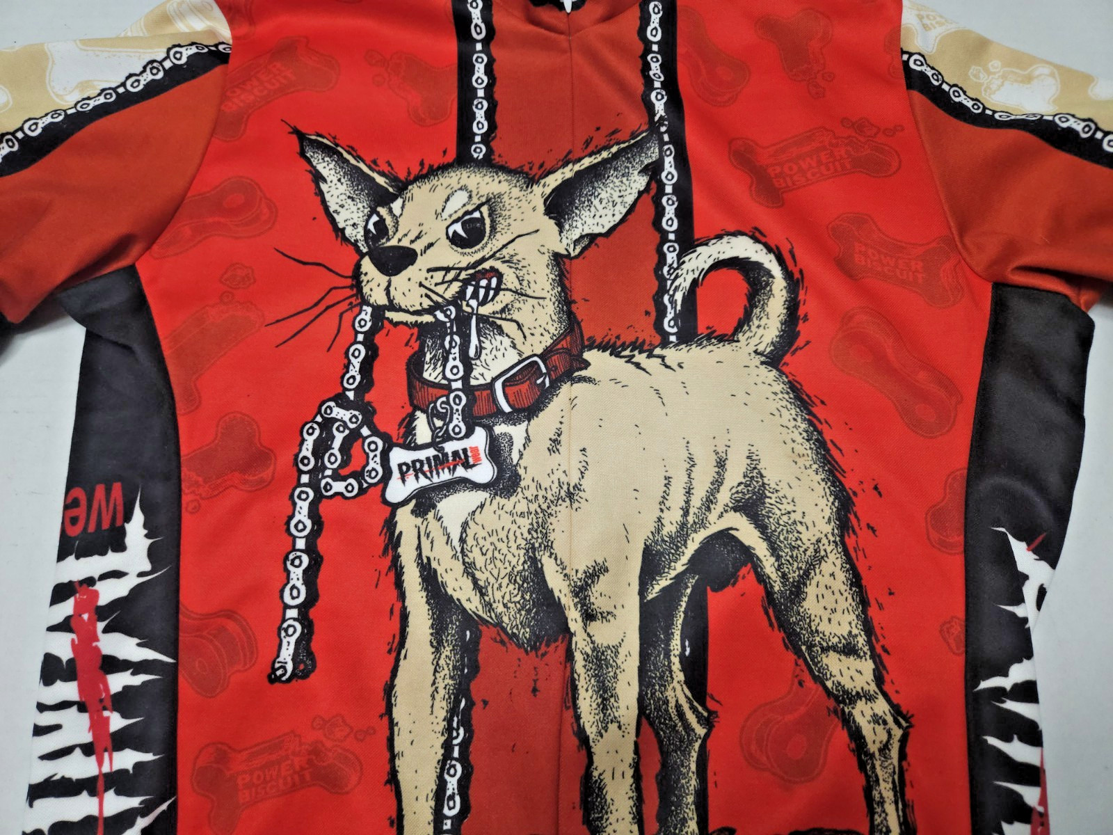 Vintage Primal Dog Red Cycling Jersey Size Medium Made in USA PLS RD DESCRIPTION