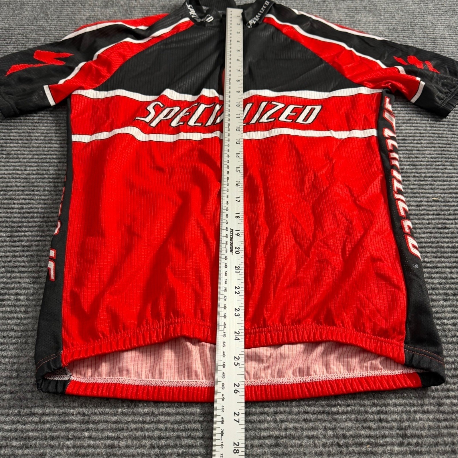 Specialized Mens Cycling Jersey Red Black Full Zip Short Sleeve XL-5
