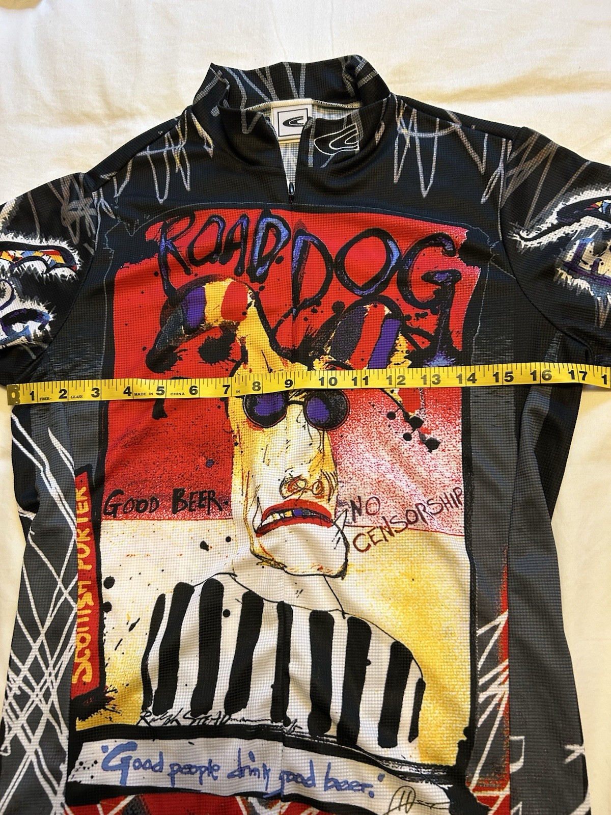 Ralph Steadman Colorado Cyclist Road Dog Bicycle Jersey Sz small