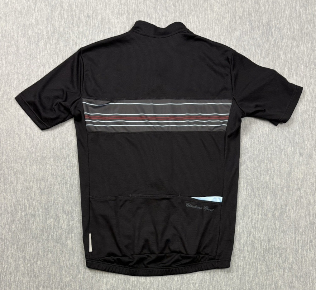 Giordana Sport Jersey Mens Small Black Striped Cycling Bike Wicking Short Sleeve