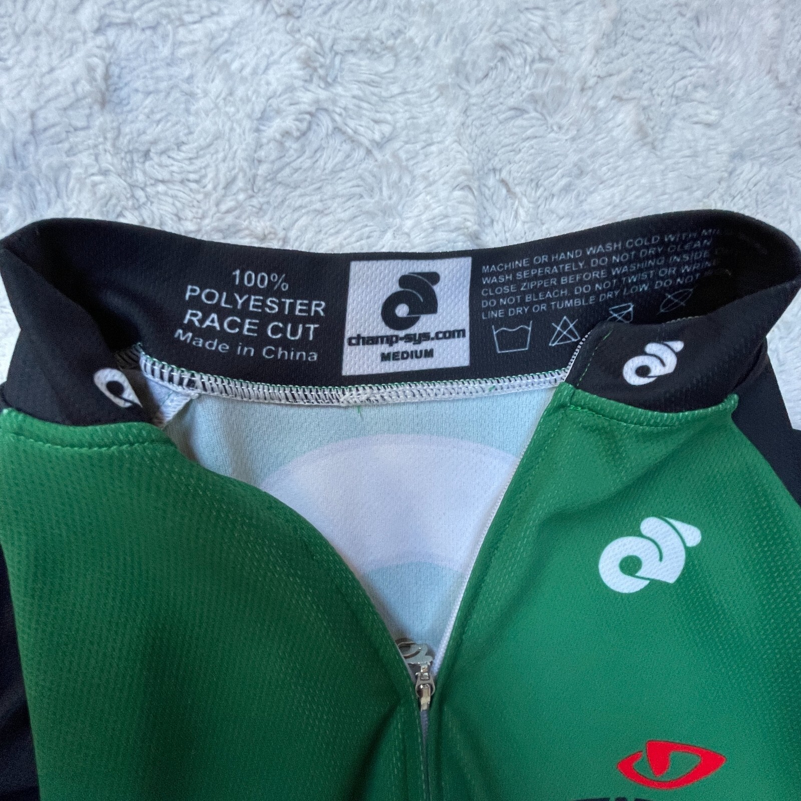 Champion Systems Race Cut GTR Giro Zip Up Short Sleeve Cycling Jersey Medium