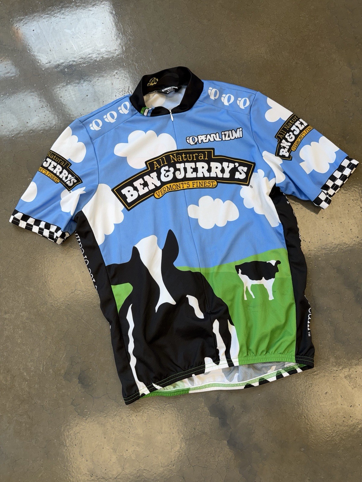 Vtg Y2K Pearl Izumi Cycling Jersey Adult Large Ben & Jerry’s Ice Cream USA Made