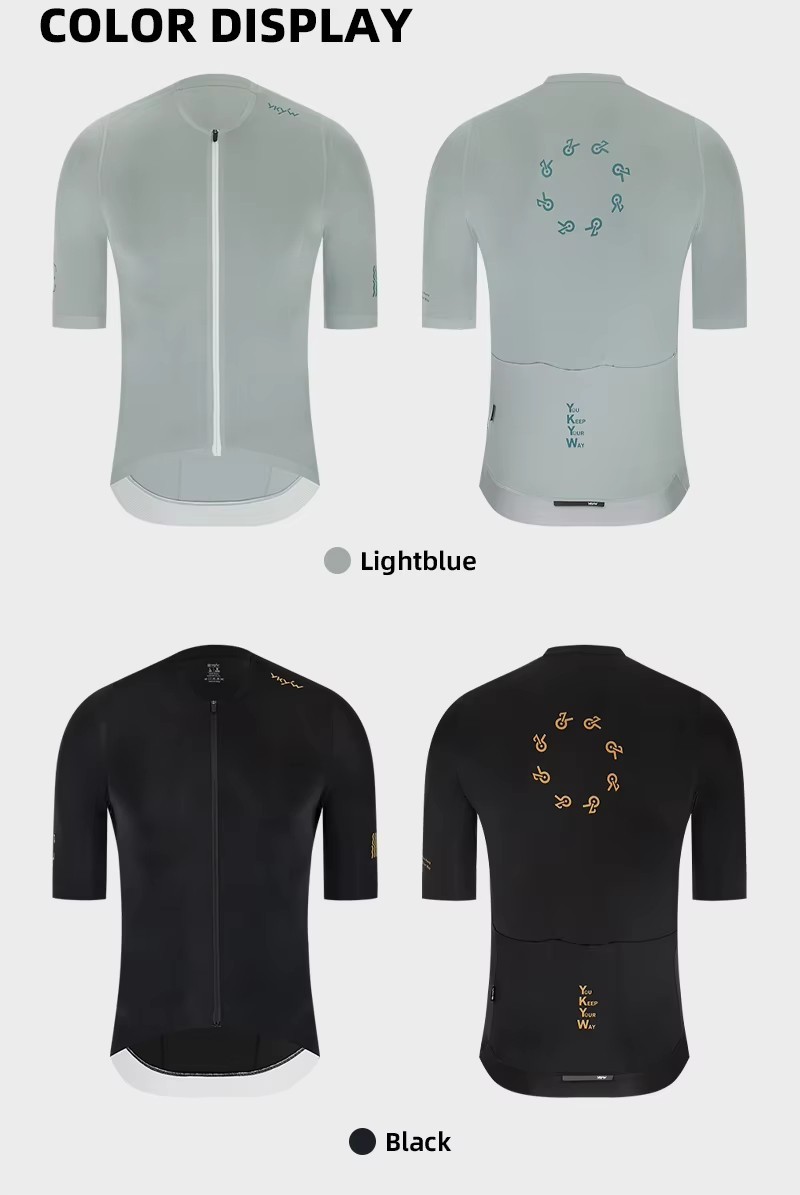YKYW Men 2026 Summer Collarless Cycling Jersey Cool Touch Breathable Bike Shirt