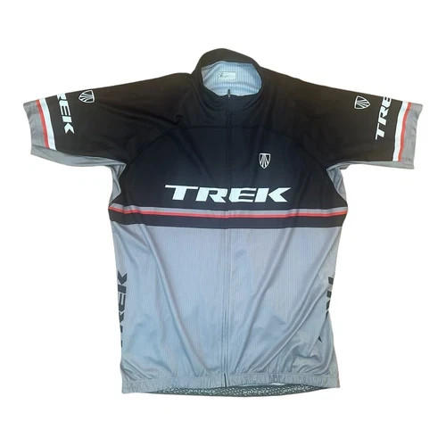 Bontrager Trek Cycling Team Jersey 2XL Grey Black Red White Full Zip