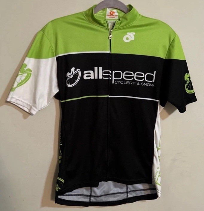 Allspeed Cycling Jersey Full Zip Back Pockets Elastic Waist Women’s Size XL
