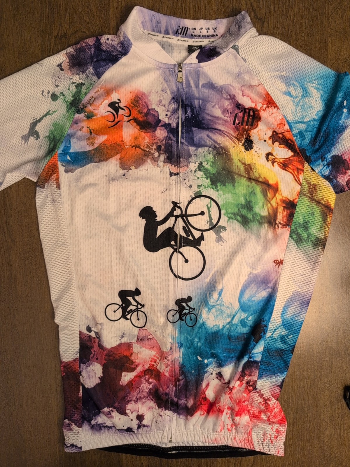 Womens Cycling Jersey US S CHUANG DI Non Slip Waist Colorful Full Zip