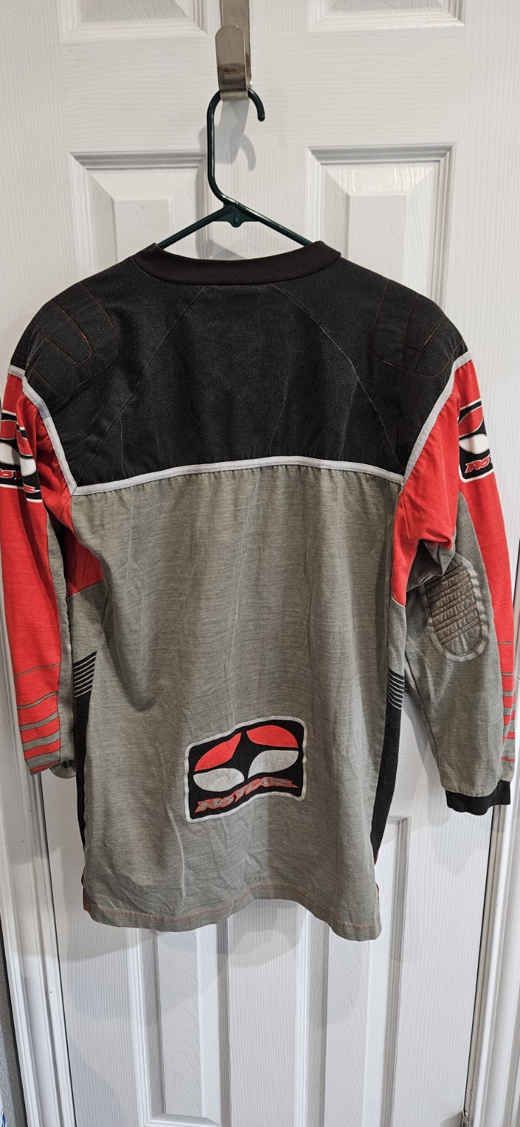 No Fear Motocross Jersey Long Sleeve Medium Black Red Gray 65% Polyester Cotton