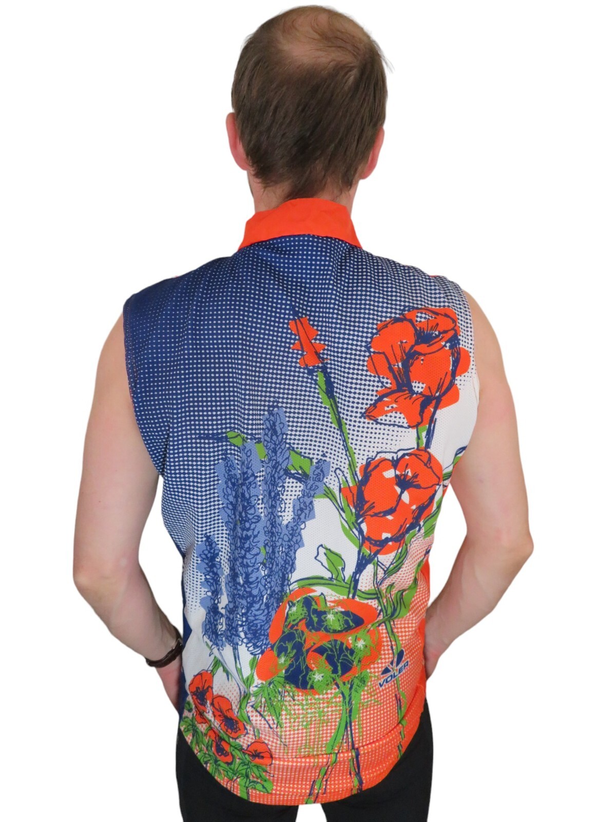 Vintage Made In USA Floral Sleeveless Cycling Bike Jersey Wind Vest Adult Large