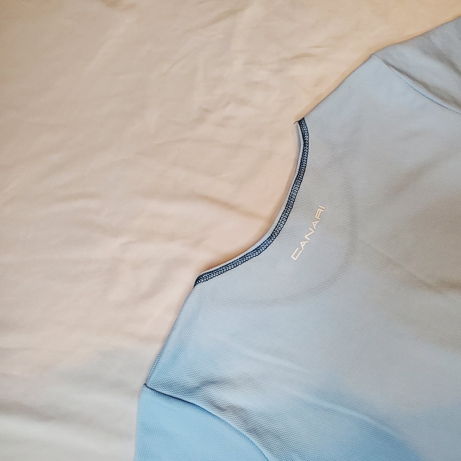 VTG Canari Cylcing Jersey Shirt Back Pockets Blue Womens XL 18.5×21.5 Poly USA
