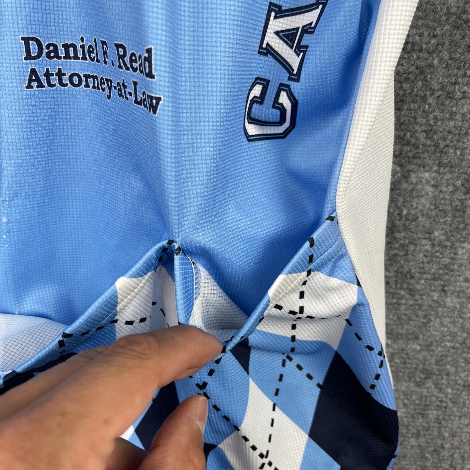 North Carolina Cycling Jersey Mens Small Blue Hincapie UNC Tarheels Team Issued