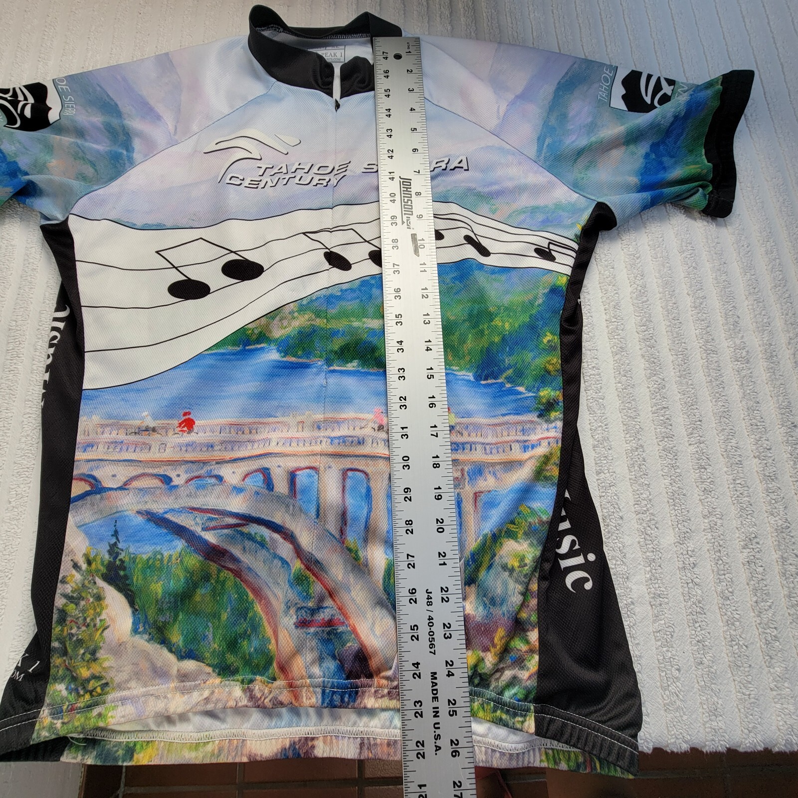 Peak 1 Sports Unisex Sz X-Large Tahoe Sierra Century Full Zip Cycling Jersey