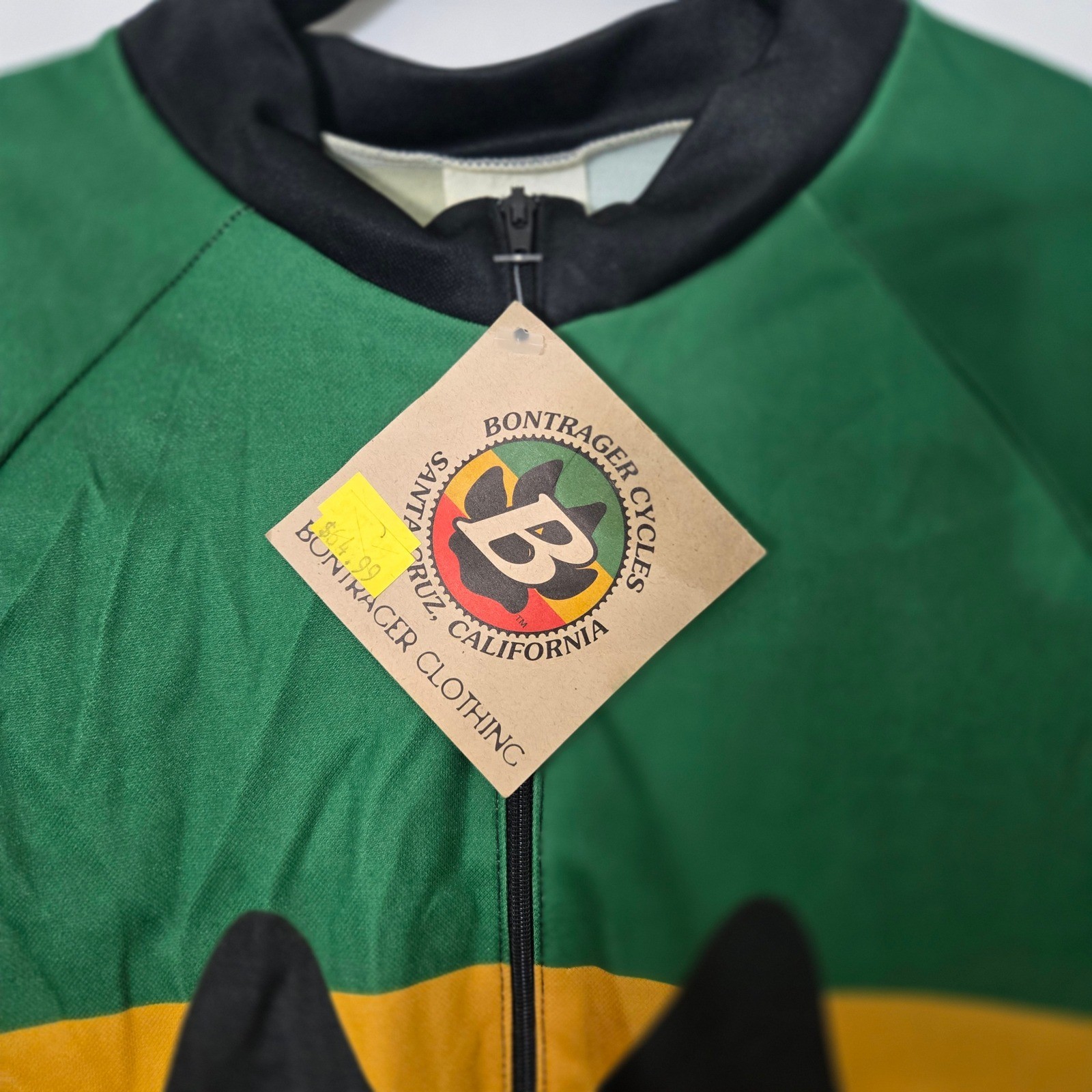 Vintage Bontrager Cycles Rasta Cycling Jersey Paw Print NWT USA Made Large 90s