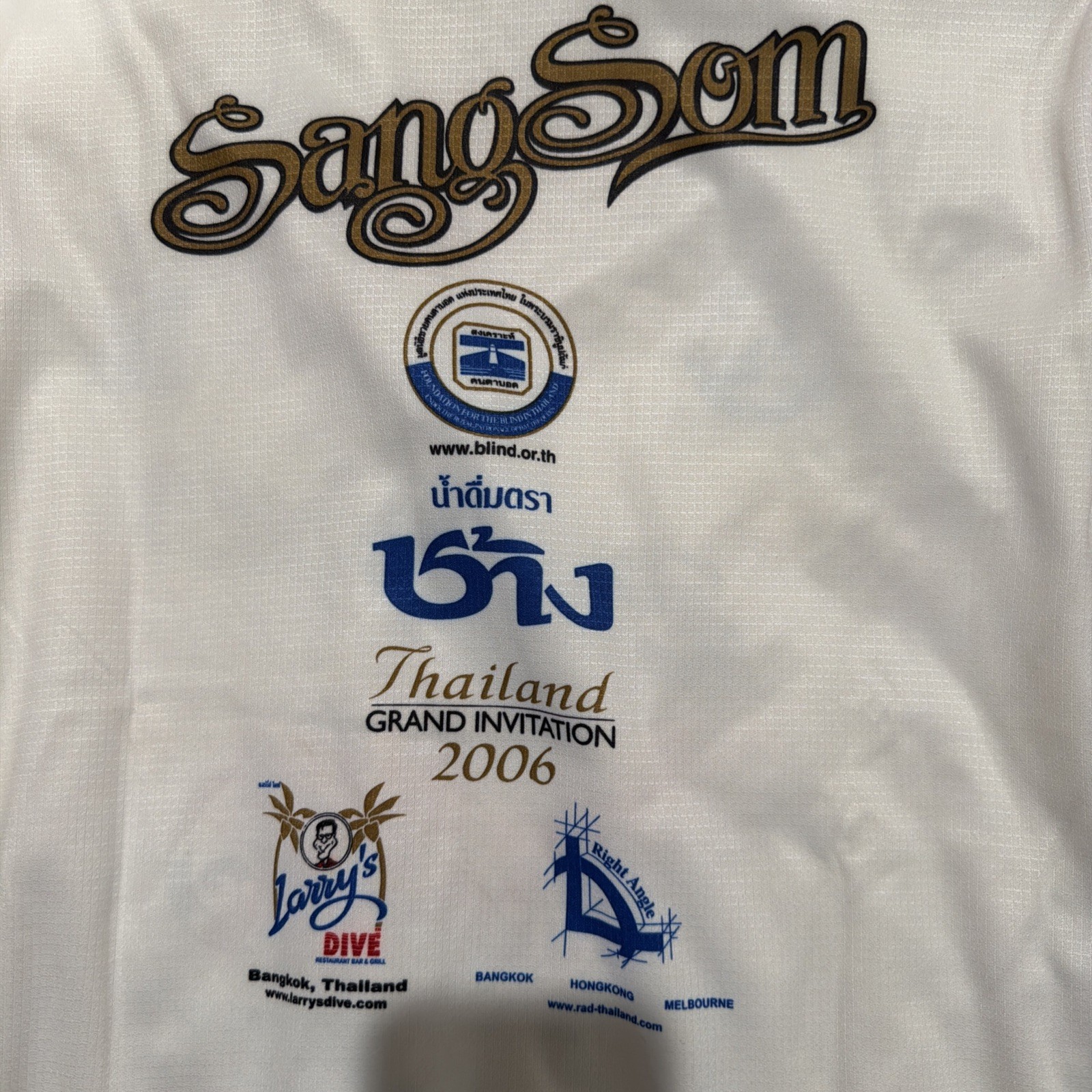 FBT Tour de Thailand mens size Large Cycling Shirt White Red And Blue
