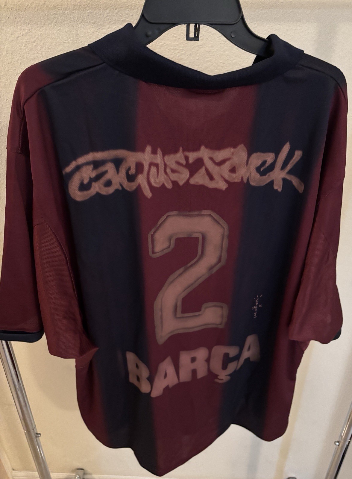 Travis Scott x Nike x FC Barcelona Retro 2000/01 Home Skeleton Jersey 2XL New