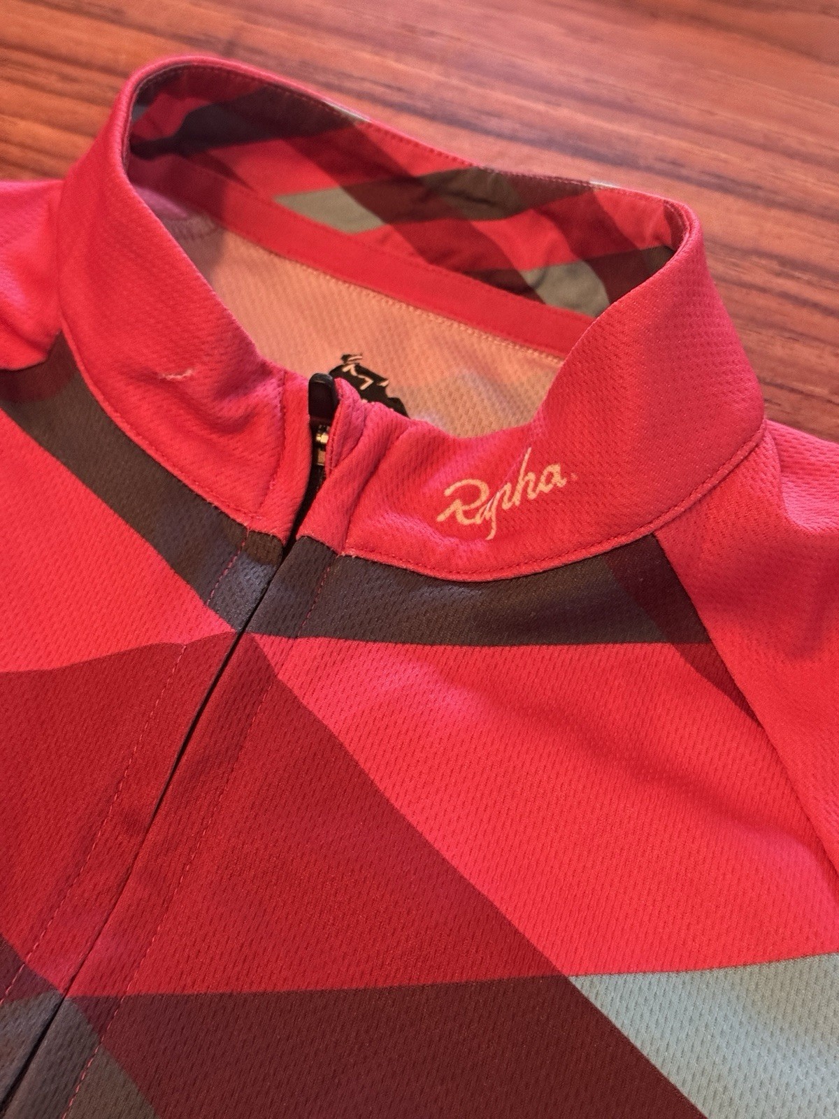 Rapha Super Cross Size S Short Sleeve Full Zip Cycling Jersey Pink Red Gray