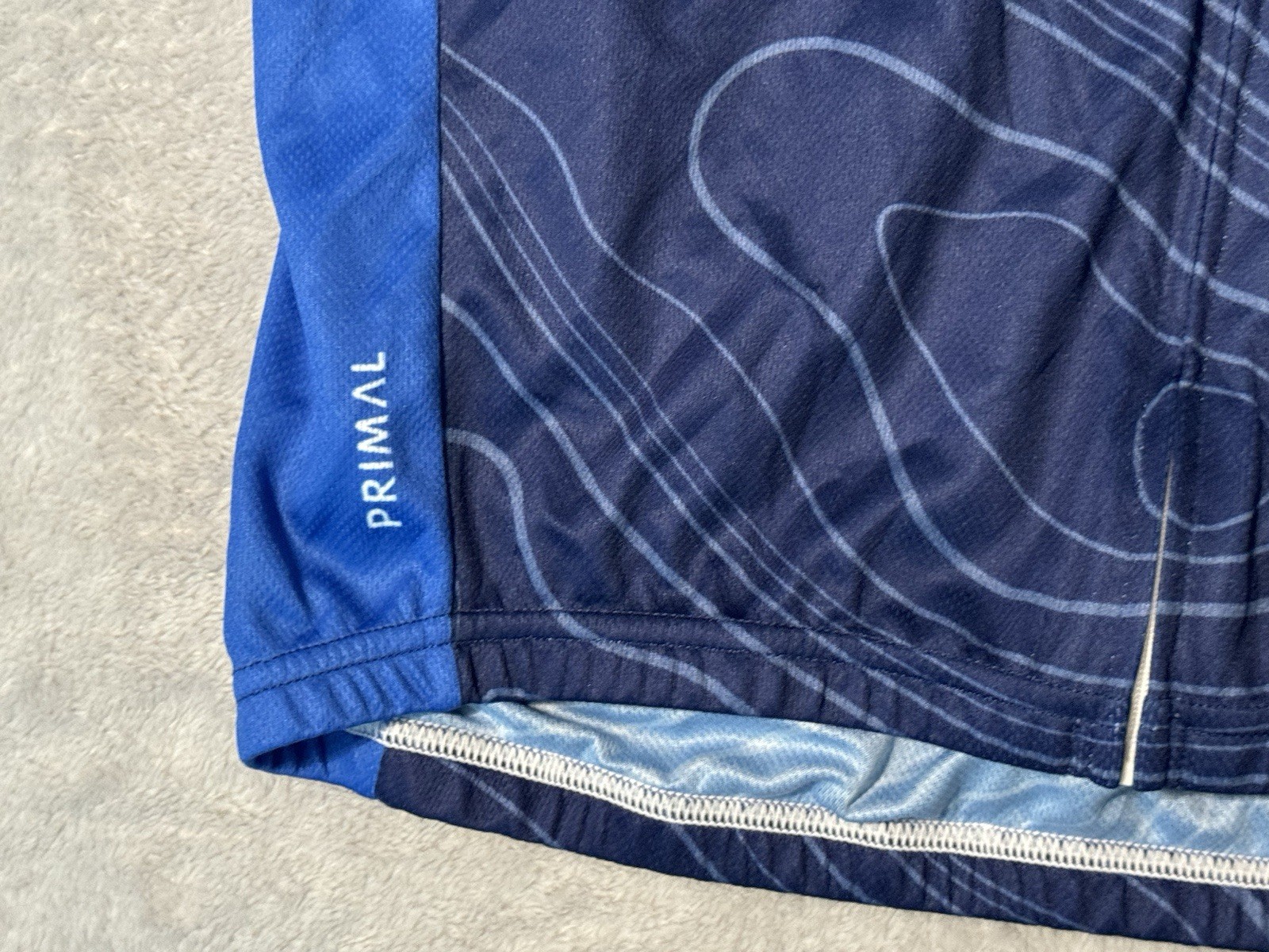 Primal Cycling Jersey L Teal Blue Full Zip Short Sleeve American Cancer Society