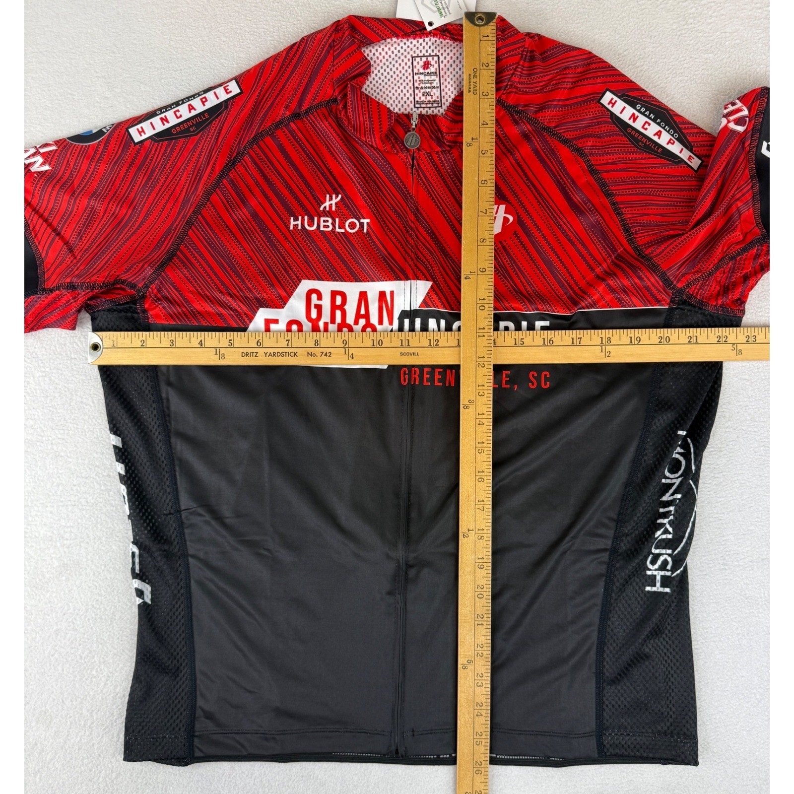 Hincapie Cycling Jersey Mens 2XL Red Black Gran Fondo Greenville Short Sleeve