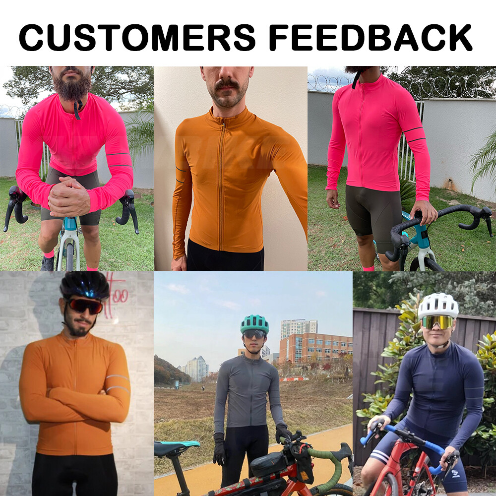 YKYWBIKE Mens Cycling Jersey long Sleeve Thermal Bicycle Bike MTB Shirt Maillots