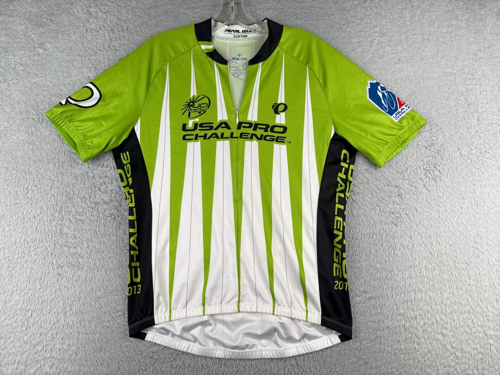 Pearl Izumi Cycling Jersey Adult Medium Green White USA Pro Challenge 1/2 Zip