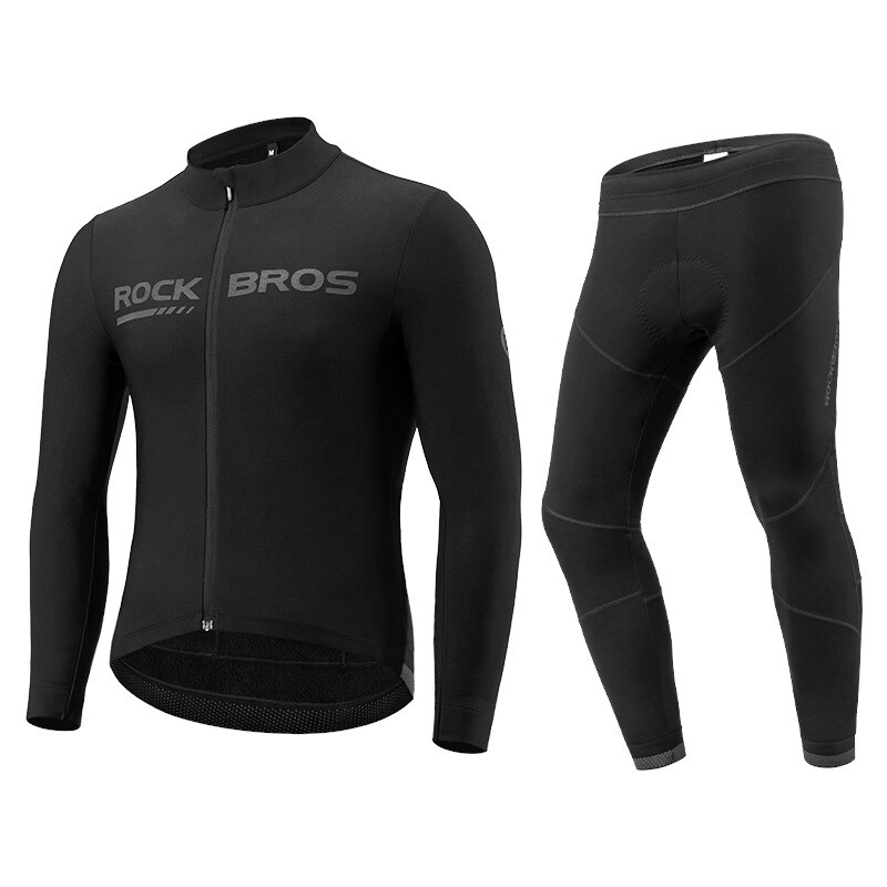 ROCKBROS Winter Fleece Cycling Jacket Suit Bike Jersey Bicycle Thermal Clothing