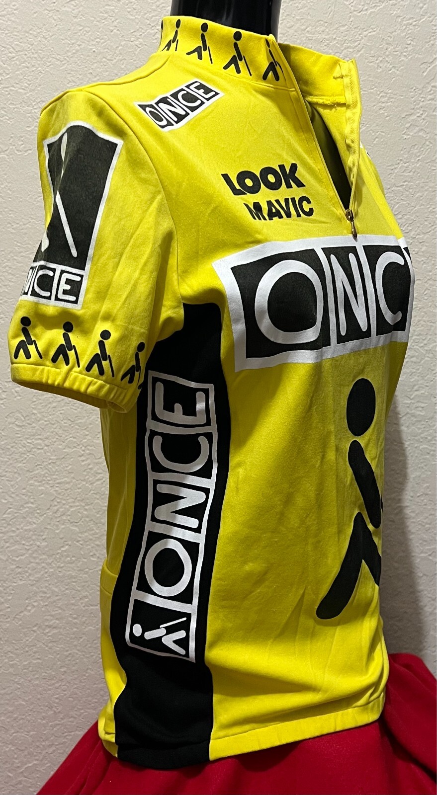 ONCE Yellow, Unisex, CHEST 36″ 1/4 Zipper, Elastic Lower Hem, Cycling Jersey