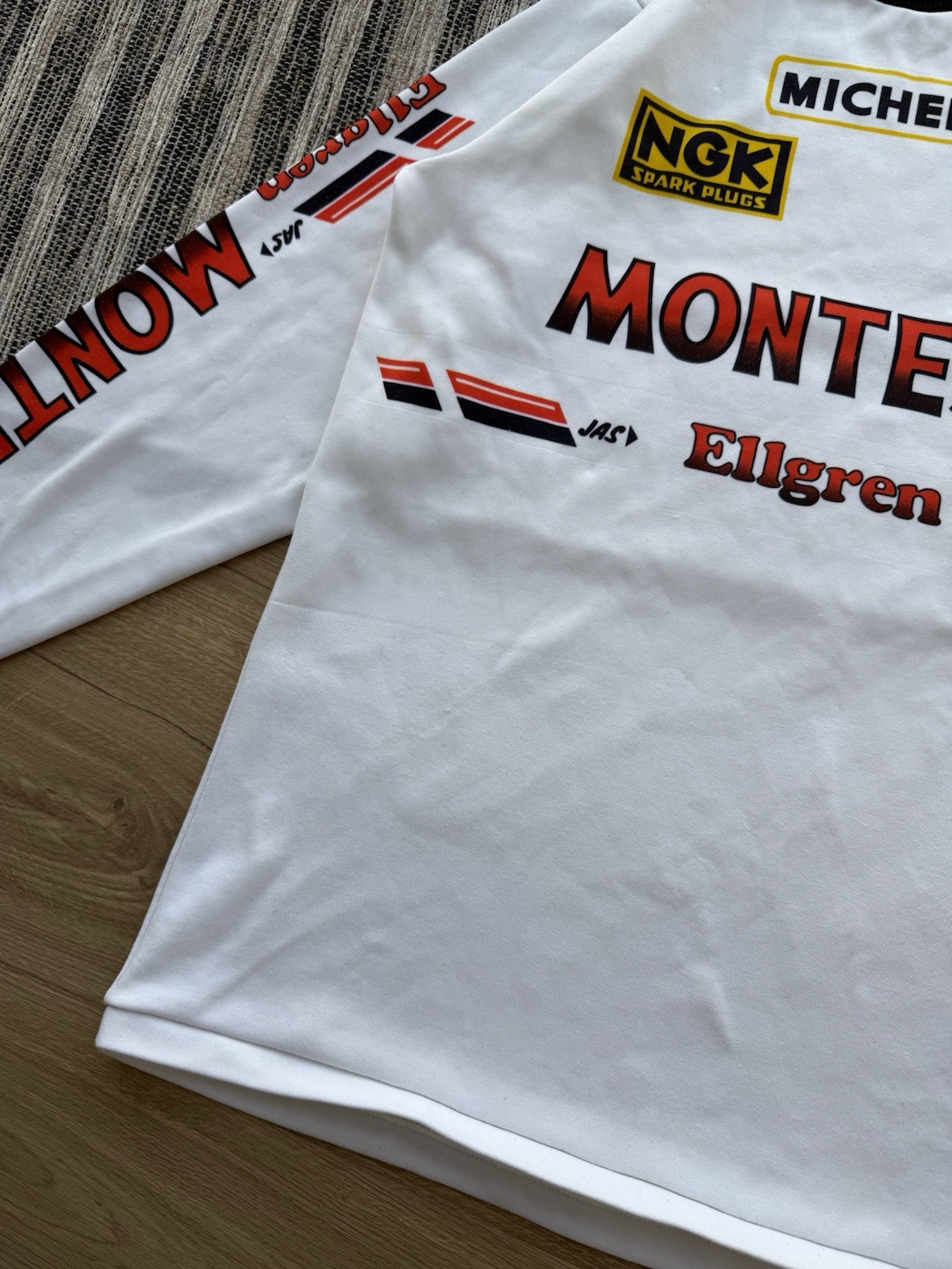 VINTAGE RACING LONG SLEEVE MICHELIN ELLGREN MONTESA RENTHAL 90s RARE Sz M-L