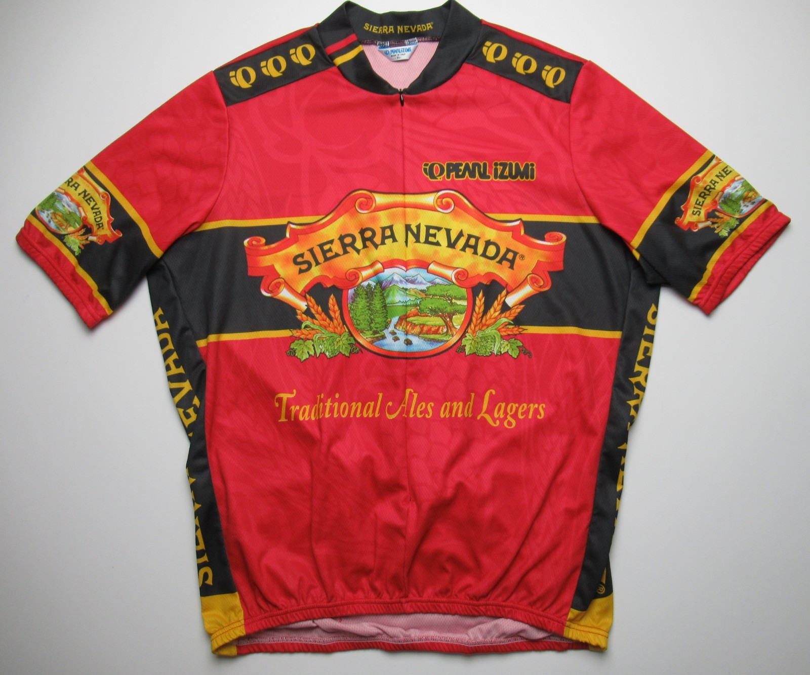 Vtg Pearl Izumi Sierra Nevada Beer Cycling Jersey Red Mens XL / FREE SHIP