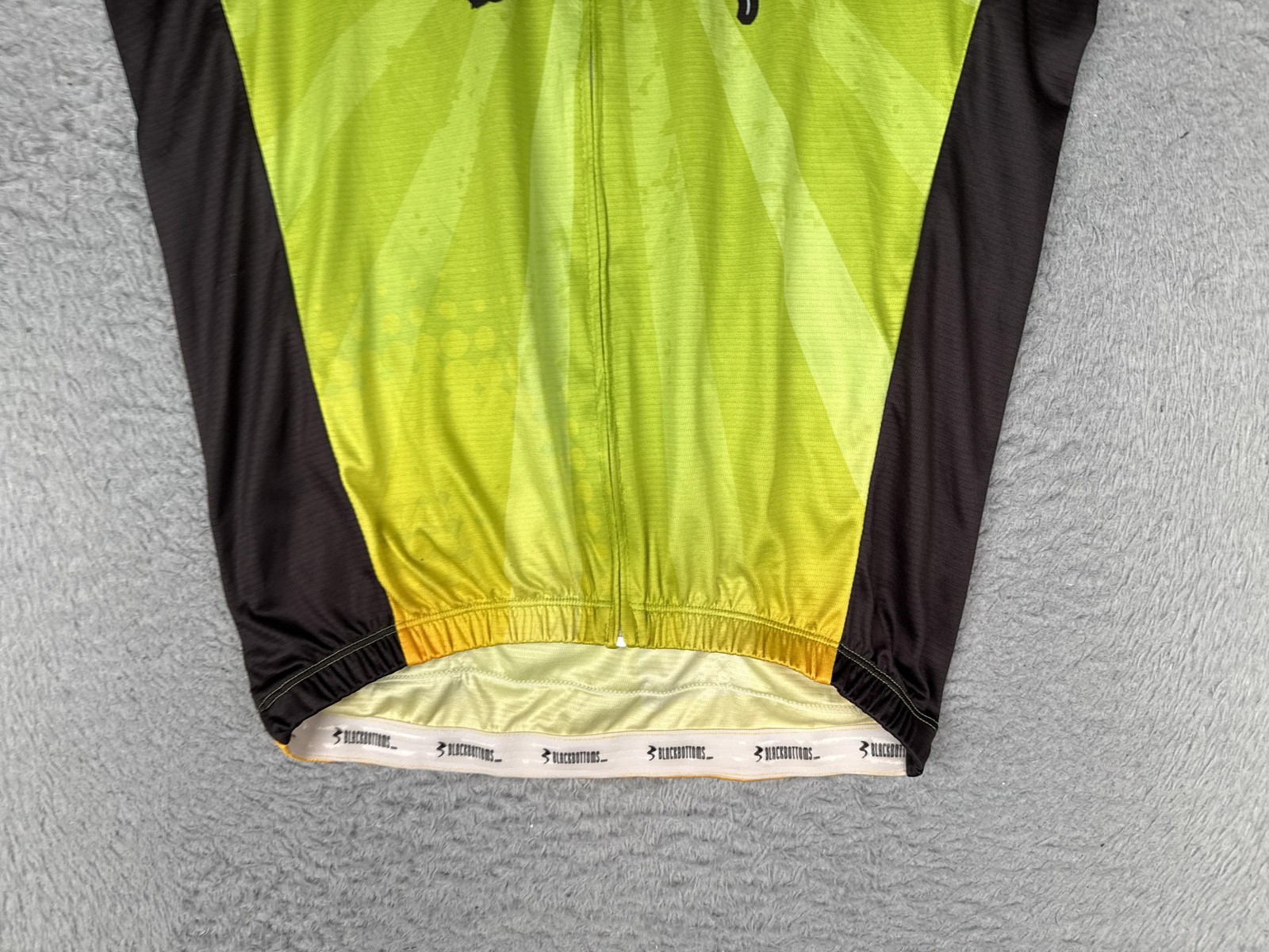 Blackbottoms Cycling Jersey Mens XL Green Desperado Dual Full Zip Pockets Bike