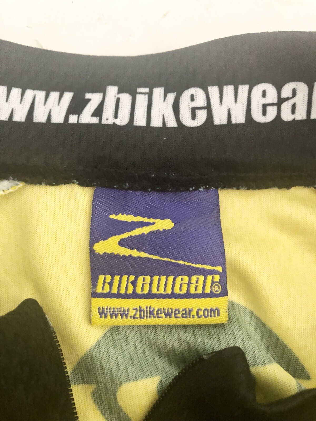 Cycling Bike Jersey Mens Medium Yellow Green Black Short Sleeve Extra Pocket