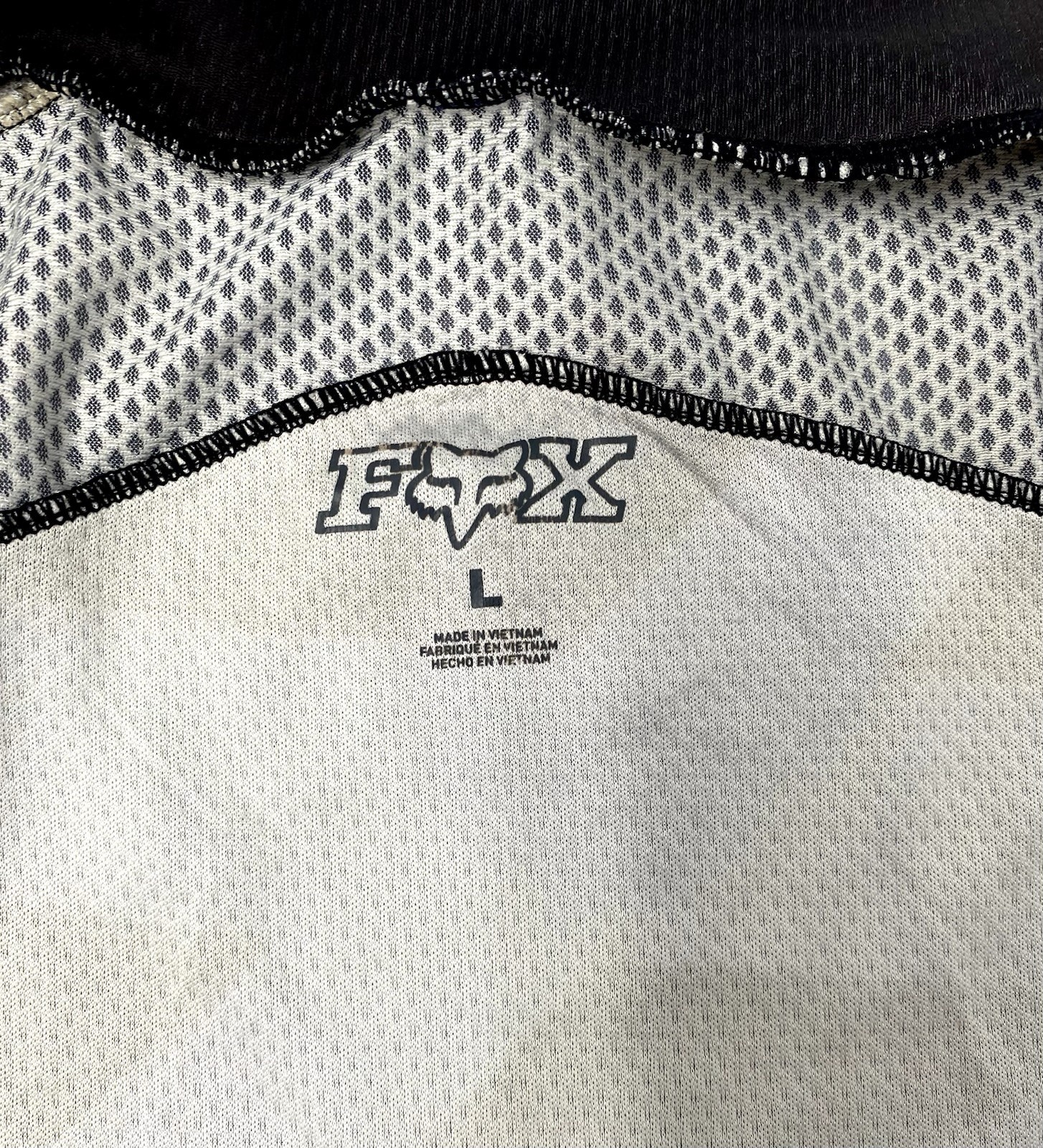 Fox Men’s Cycling Jersey Full Zipper Black/Gray Zippered Pocket | Men’s Large