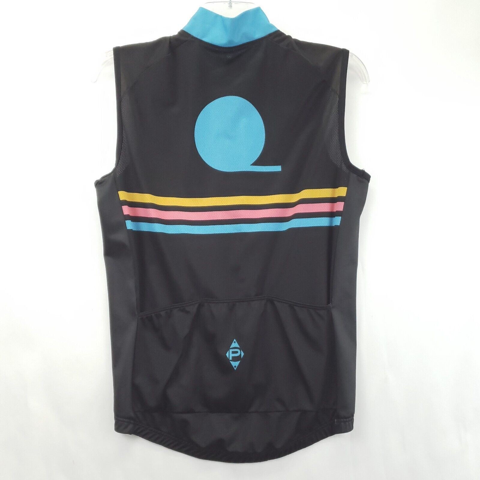 Panache Cycling Jersey Mens XL Black Sleeveless Back Pockets Mock Neck Full Zip
