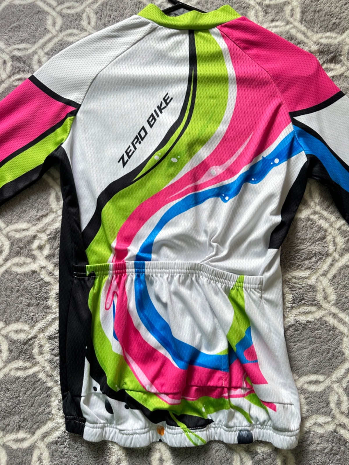 Zero Bike Cycling Jersey Women’s M Multicolor Long Sleeve Back Pocket Full Zip