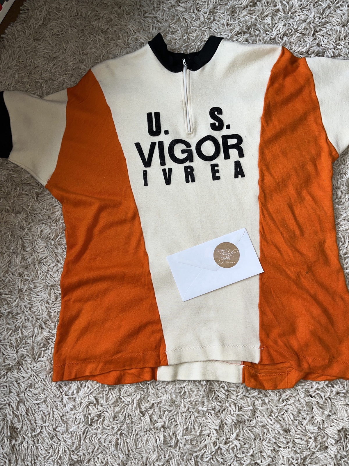 Vintage Men’s Cycling Wool Blend Jersey With Polyester Blend Pocket Clean No Tag