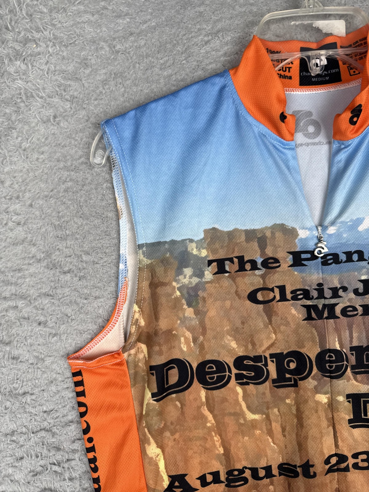 Champion System Cycling Jersey Tank Mens Medium Desperado Dual 1/4 Zip Pockets