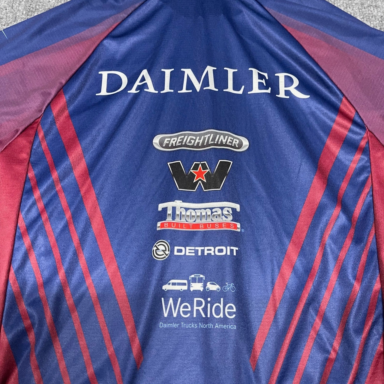 Pactimo Daimler Freightliner Cycling Jersey Womens Large Blue Maroon Full Zip
