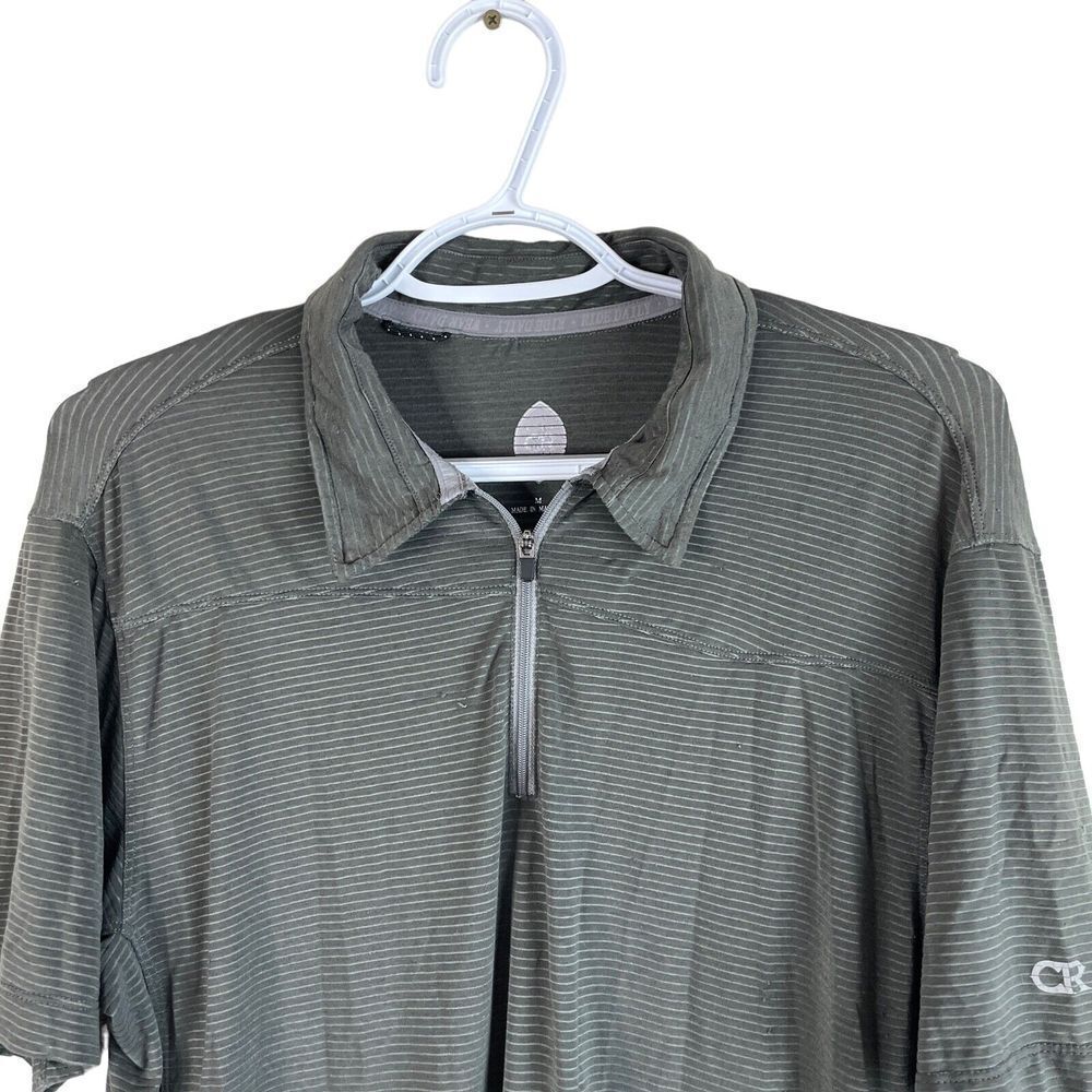 Club Ride 1/4 Zip Cycling Shirt Mens M Gray S/S Stretch Polyester Back Pocket