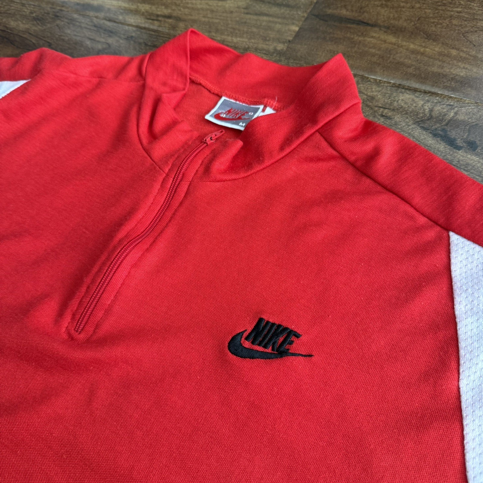 Nike Vintage Cycling Jersey Men’s Size M Red Polyester 90s Gray Tag Made In USA