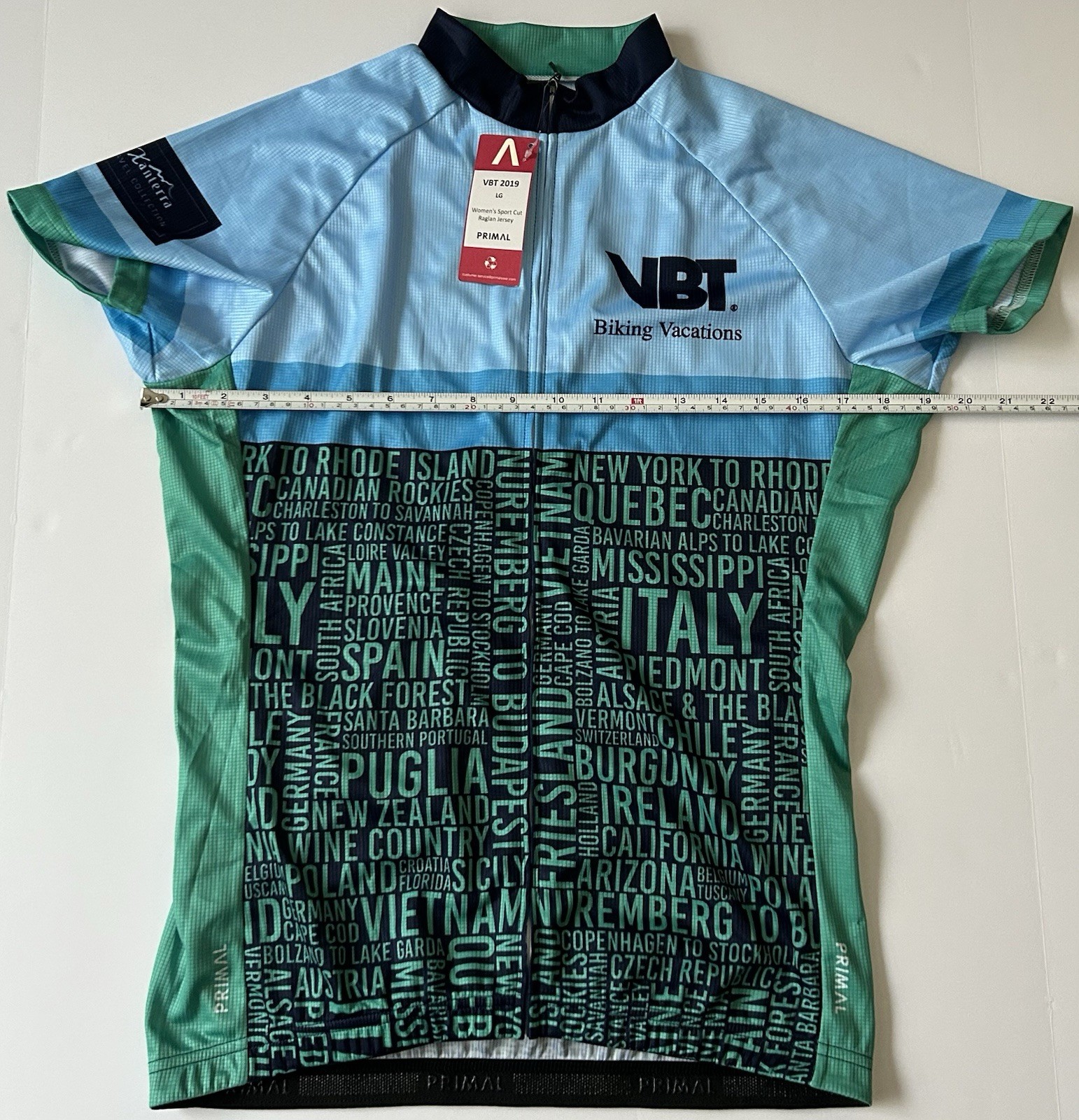 Primal Women’s L Full Zip Short Sleeve Cycling Jersey VBT Biking Vacations – NWT