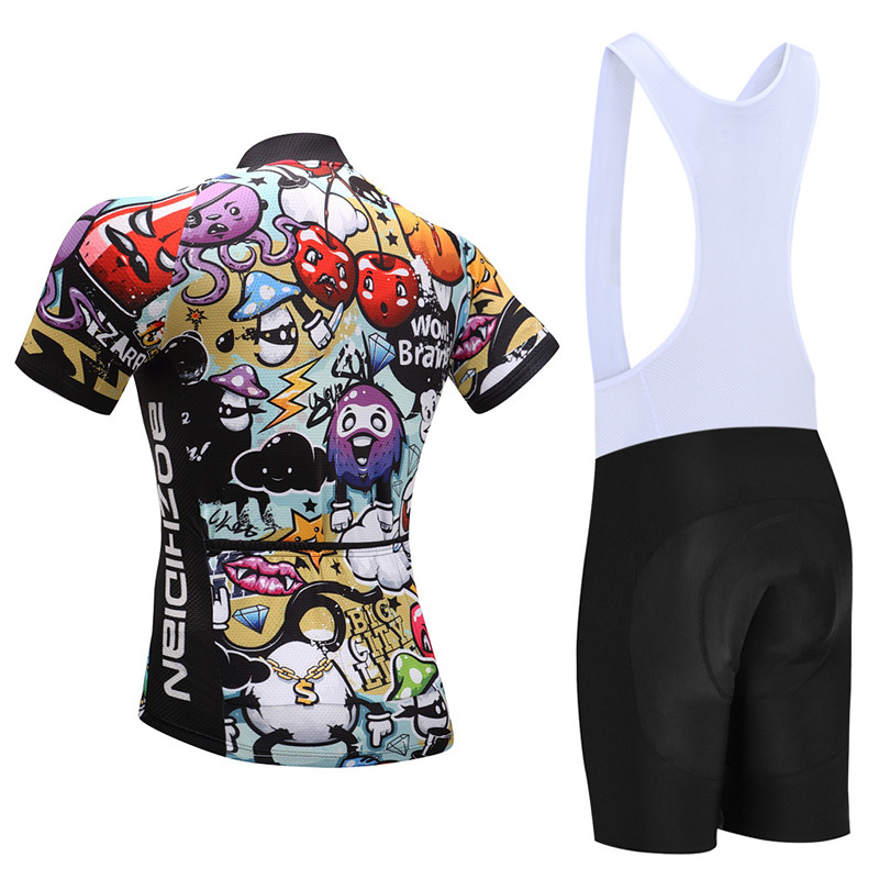 Men’s Bike Clothing Cartoon Cycling Jersey and Padded (Bib) Shorts Kit S-5XL