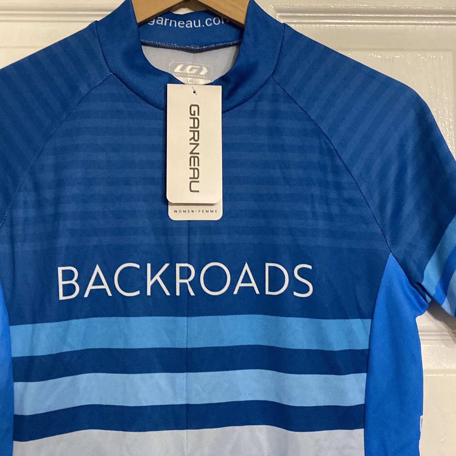 Garneau Women’s Sport Fit Jersey Sz L Back Roads Compression Cycling Pocket Zip