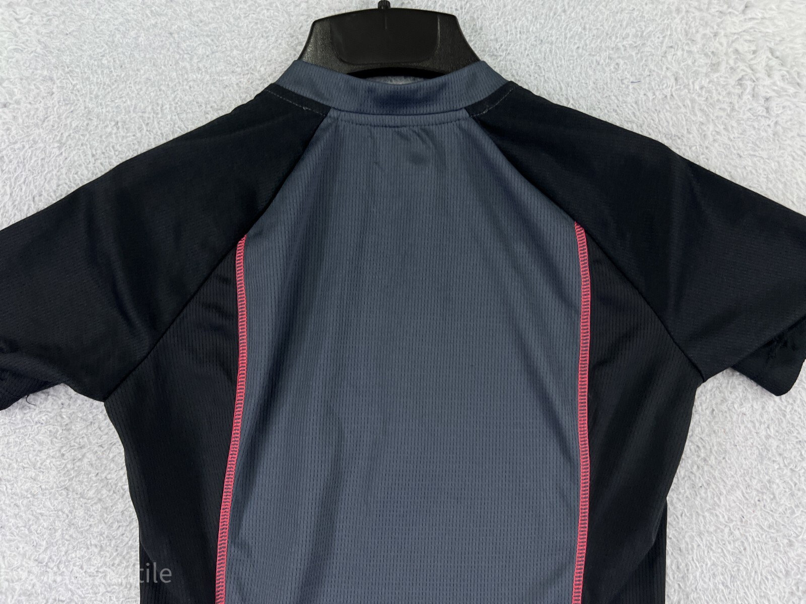 NTIC Cycling Jersey Mens Medium Black Gray 1/4 Zip Floral Power-Dry Polyester