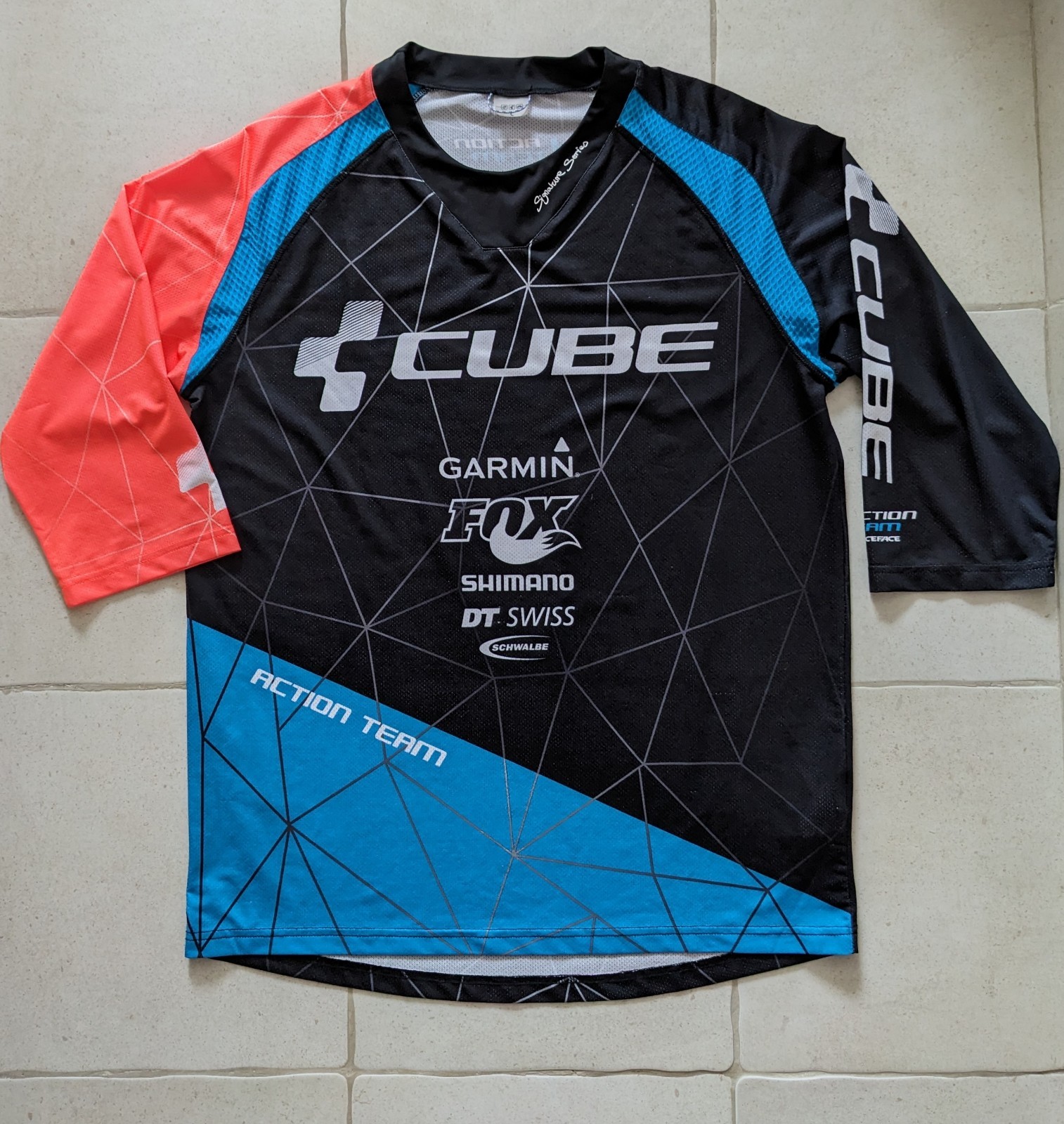 Cube Action Signature Cycling Jersey Round-Neck sleeve 3/4 size L