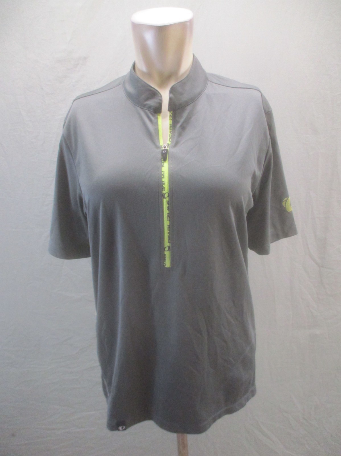 Pearl Izumi Size M Mens Gray Cycling 1/2 Zip Short Sleeve Stretch Sport Top 459