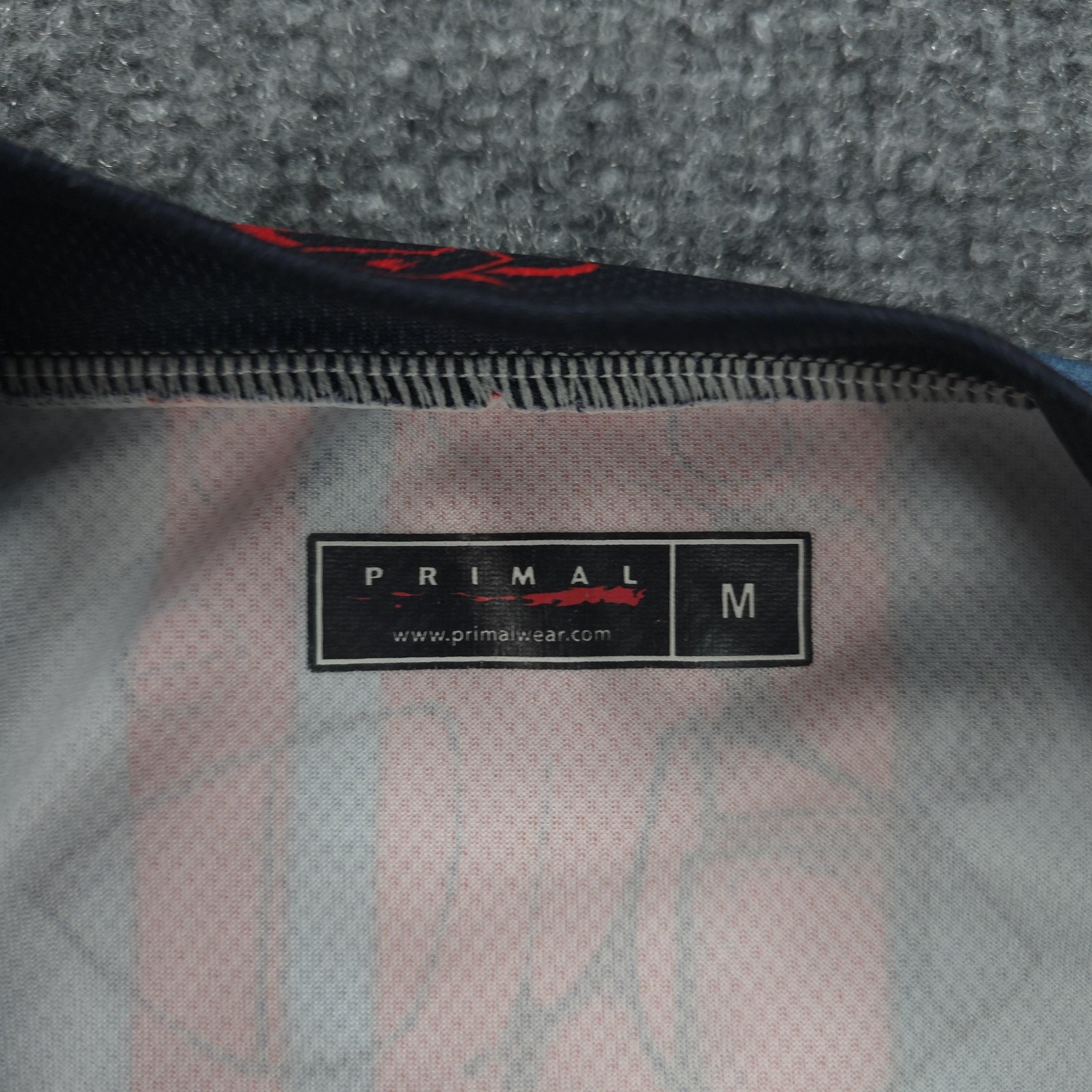 Primal Wear Jersey Mens Medium Blue Red Performance Cycling Full Zip Graphic